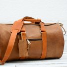 Light Brown Leather Duffel Bag - Vintage Weekend Luggage Personalized Gift Light Brown Leather Duffel Bag - Vintage Weekend Luggage Personalized Gift