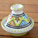 Moroccan Style Handpainted Terracotta Tagine - Multicolor Spice Holder Bowl