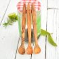 Olive Wood Mini Spice Spoon Set - 3 Wooden Scoops for Salt Coffee Sugar