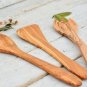 Olive Wood Utensil Set - Spatula Spoon Spork for Cooking Gifts