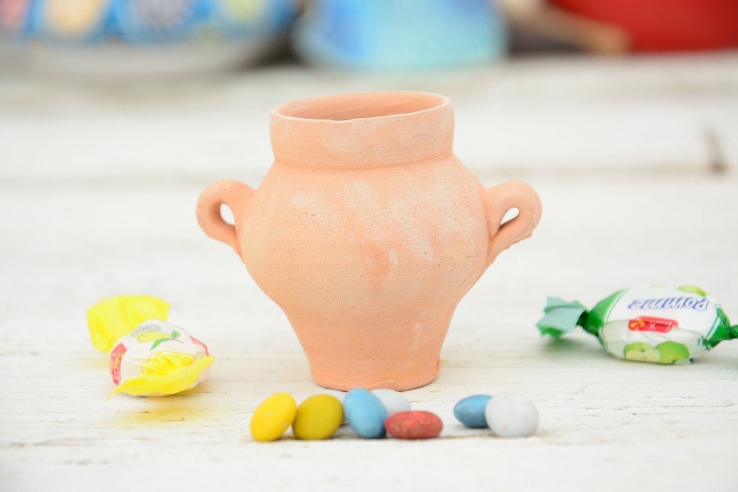 Tiny Clay Candy Jar - Pottery Jewelry Ring Box Wedding Gift Holiday Gift