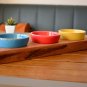 Handcrafted Wood Tray Set with 3 Vibrant Clay Bowls - Unique Christmas Gift