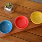 Handcrafted Wood Tray Set with 3 Vibrant Clay Bowls - Unique Christmas Gift