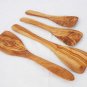 Olive Wood Spatula Set - Wooden Kitchen Utensils Serving Tools