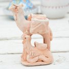 Terracotta Camel Figurine - Unpainted Moroccan Pottery Holiday Gift