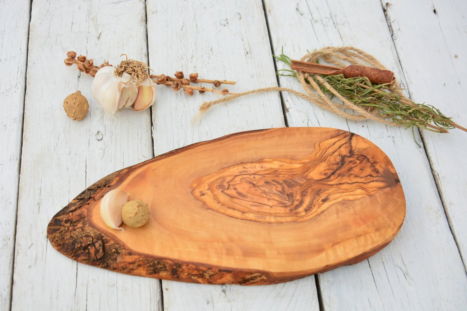 Monogrammed Olive Wood Cutting Board - Rustic Charcuterie  Buffet Board 97 x 47