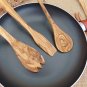 Olive Wood Kitchen Utensil Set - 12 Inch Spoons Spatulas Cooking Tools Gift