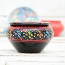 Berber Design Ceramic Ashtray - Arabesque Black Ashtray with Removable Lid