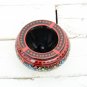 Berber Design Ceramic Ashtray - Arabesque Black Ashtray with Removable Lid