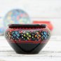 Berber Design Ceramic Ashtray - Arabesque Black Ashtray with Removable Lid