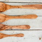 Olive Wood Spoon Set - 4 Kitchen Cooking Utensils 65-12 inch
