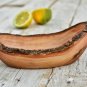 Olive Wood Rustic Oval Bowl - Natural Bark Boat Shaped Kitchen Decor