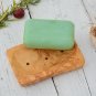 Olive Wood Soap Holder - Rustic Bathroom Soap Dish with 3 Holes