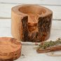 Rustic Wooden Coaster Set with Holder - Natural Edge Wedding  Christmas Gift