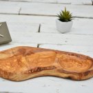 Handcrafted Olive Wood Serving Bowl - Rustic Three-Section Plate Mom Gift Handcrafted Olive Wood Serving Bowl - Rustic Three-Section Plate Mom Gift