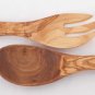 Olive Wood Salad Tongs Set - Wooden Serving Spoons Christmas Gift