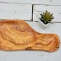 Hand-Carved Olive Wood Rustic Bowl - Two Section Natural Edges 114x55x075