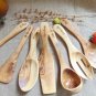 Olive Wood Kitchen Utensils Set - Ladle Spatulas Salad Mixer Cooking Spoon