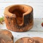 Rustic Wooden Coaster Set with Holder - Natural Edge Kitchen Decor Gift
