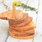 Olive Wood Heart Coasters - Rustic Decorative Table Accents