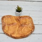 Rustic Wooden Serving Tray - Hand-Carved Four-Section Dish Gift for Mom Rustic Wooden Serving Tray - Hand-Carved Four-Section Dish Gift for Mom