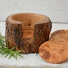 Rustic Wooden Coaster Set - Natural Edges with Holder Wedding Decor Gift
