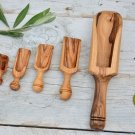 Wooden Salt Scoop Set of 5 - Measuring Coffee Kitchen Utensils Wooden Salt Scoop Set of 5 - Measuring Coffee Kitchen Utensils