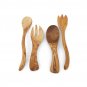 Olive Wood Kitchen Utensil Set - 1 Ladle 2 Salad Servers 2 Mixing Spoons Gift