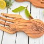 Olive Wood Serving Tongs - Rustic Kitchen Utensil Wedding Gift Under 30