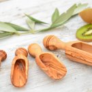 Olive Wood Spice Scoop Set - Measuring Spoons for Sugar Coffee Salt Olive Wood Spice Scoop Set - Measuring Spoons for Sugar Coffee Salt
