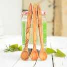 Olive Wood Scoop Set - 3 Mini Spice Spoons with Long Handles