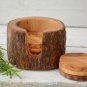 Engraved Rustic Wooden Coaster Set - Wedding Gift with Holder