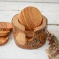 Rustic Wooden Coaster Set - Natural Edges with Holder Wedding Gift