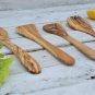 Olive Wood Utensils Set - 12 Spatula Sauce Spoon Spork Slotted Spatula Gift