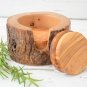 Rustic Wooden Coaster Set - Natural Edge Decor with Holder