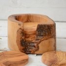 Rustic Wooden Coaster Set - Natural Edge Coasters with Holder for Wedding Decor