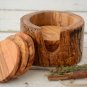 Rustic Wooden Coaster Set - Natural Edge Coasters with Holder
