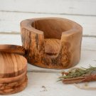 Rustic Wooden Coaster Set - Natural Edge Wedding Decor with Holder