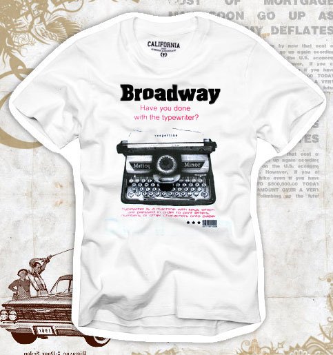 "Typewriter" Hollywood Vintage Style Men's T-shirt