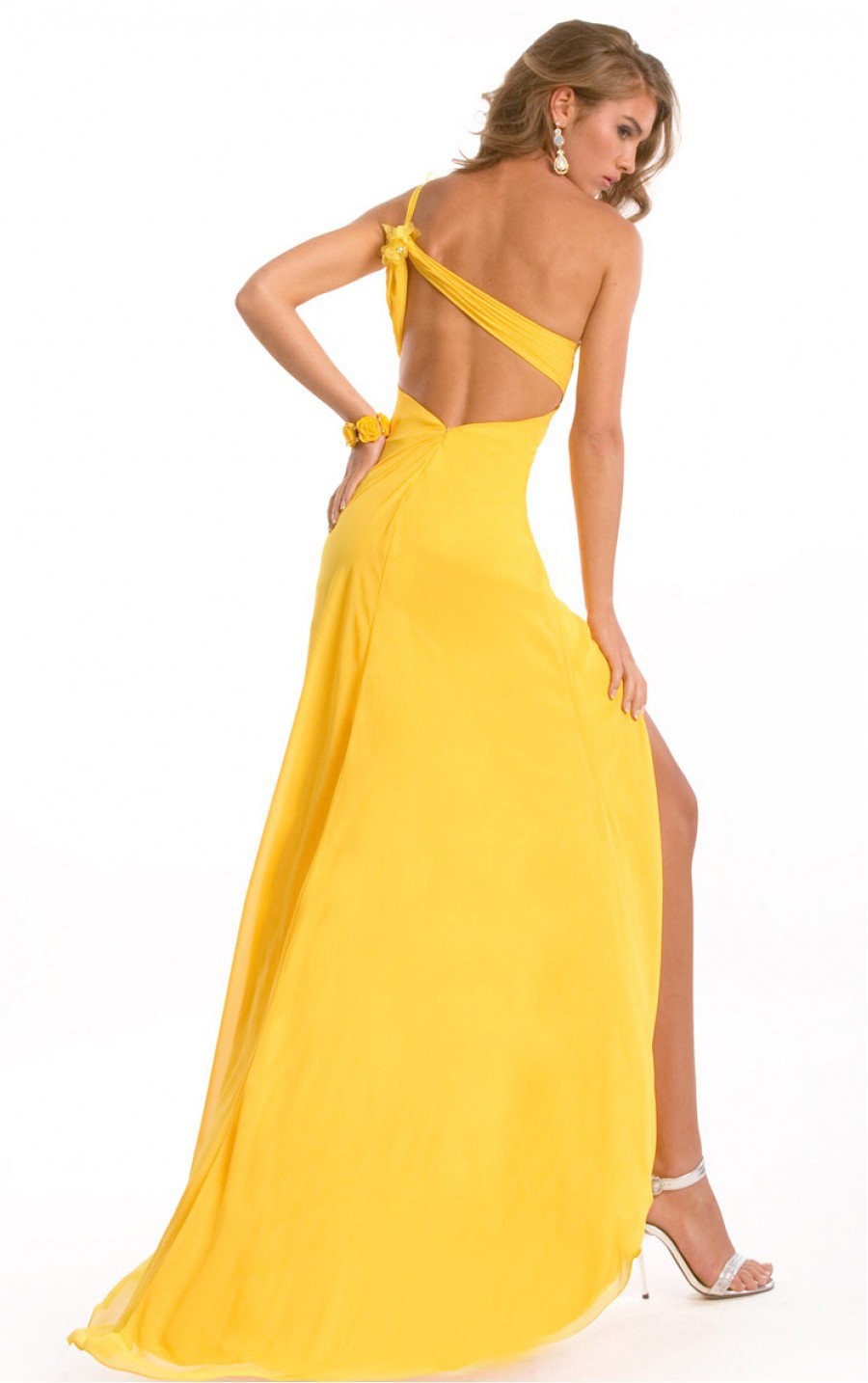 Single Shoulder Floor Length Dress