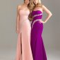 Chiffon Strapless Bodice Beaded Trumpet Sexy Prom Dress