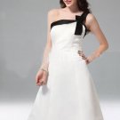 A-line One Shoulder Knee-length Satin Cocktail Dresses For Weddings