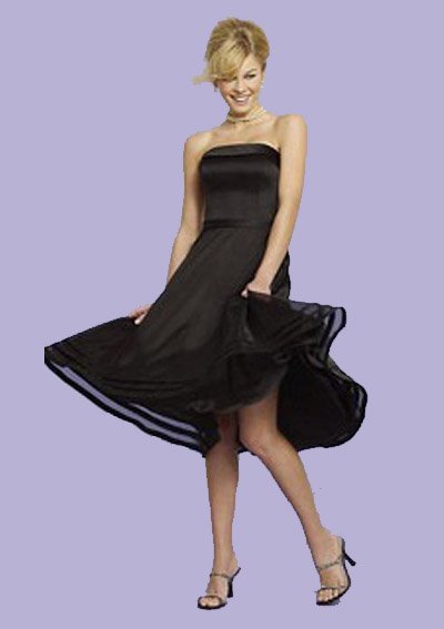strapless tea length cocktail dress