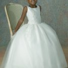 Ball gown Strapless Floor-length Satin Organza flower girl dresses