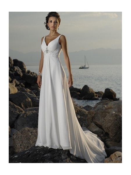 empire waist beach wedding dress