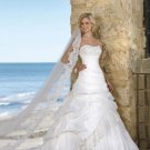 A-Line/Princess Sweetheart Chapel Train Taffeta Lace Wedding Dresses
