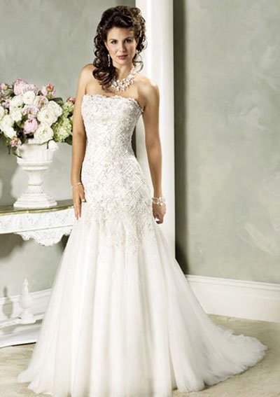 A-Line Halter Chapel Train Satin Bridal Dresses