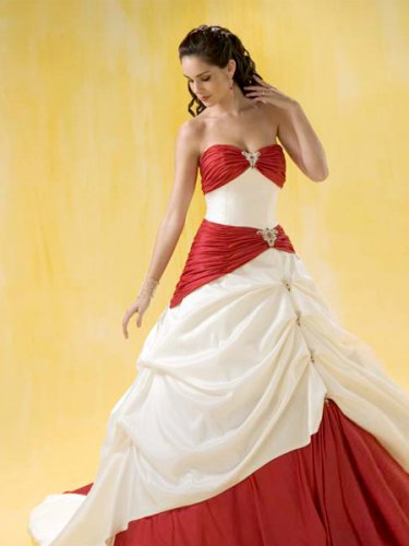 New Style Unique Red White Ball colored wedding dresses