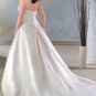 Strapless Chapel Train Satin Lace Plus Size Wedding Dress