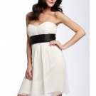 sweetheart short wedding dresses in black sash